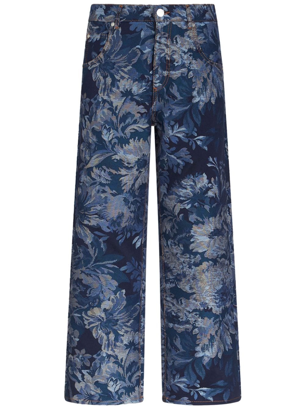 ETRO floral-jacquard wide-leg jeans - Blue von ETRO