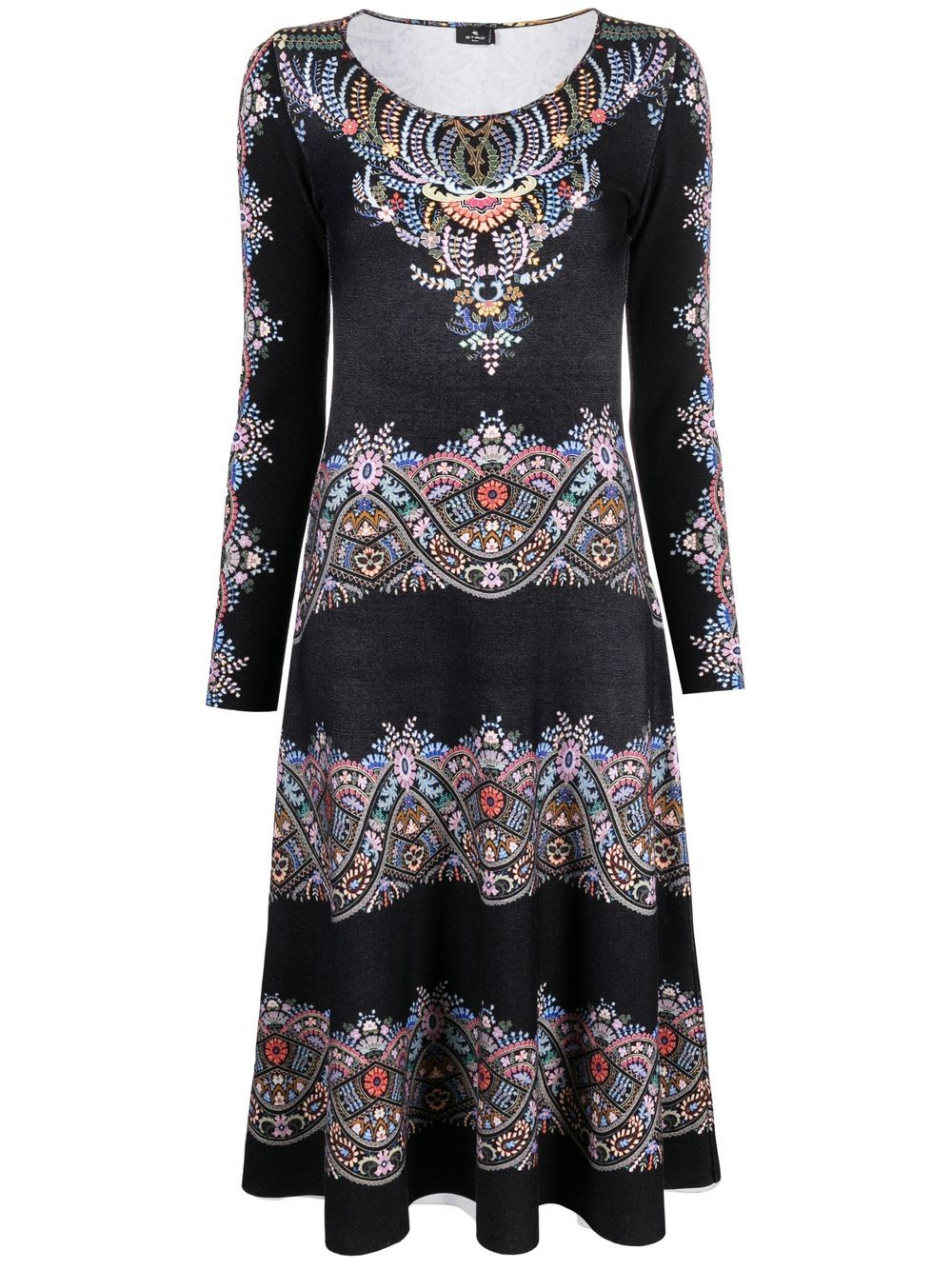 ETRO floral-jacquard wool dress - Black von ETRO