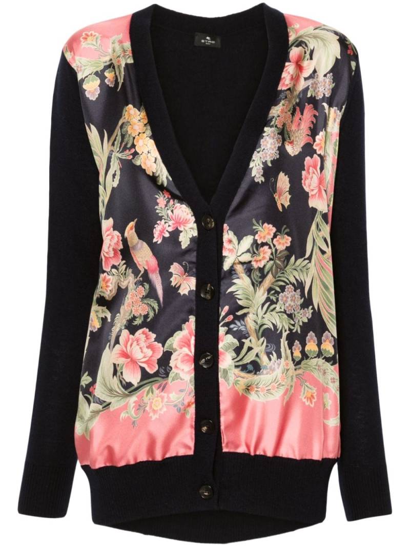 ETRO floral-print cardigan - Blue von ETRO