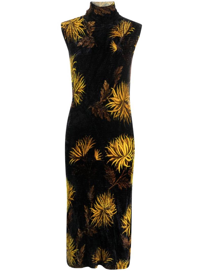 ETRO floral-print corduroy midi dress - Black von ETRO