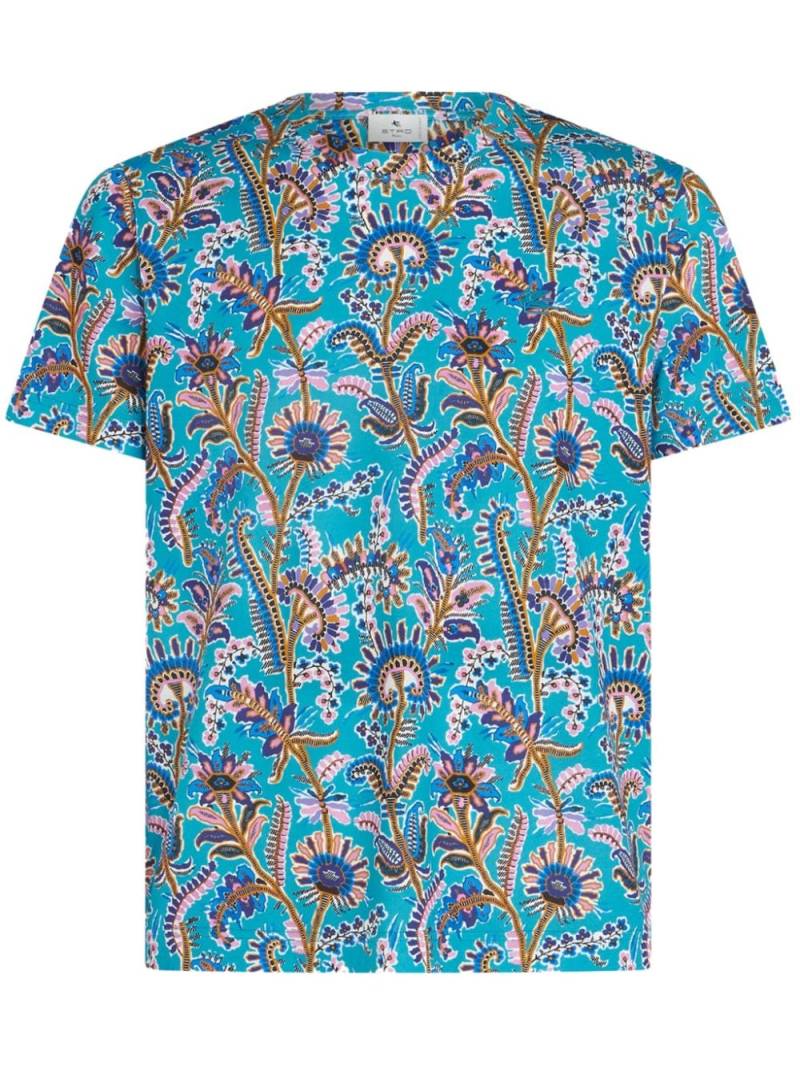 ETRO floral-print cotton T-shirt - Blue von ETRO