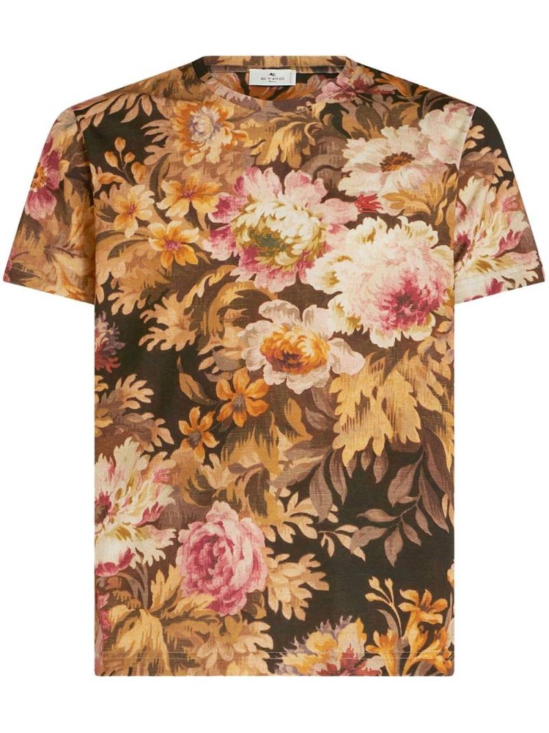 ETRO floral-print cotton T-shirt - Brown von ETRO