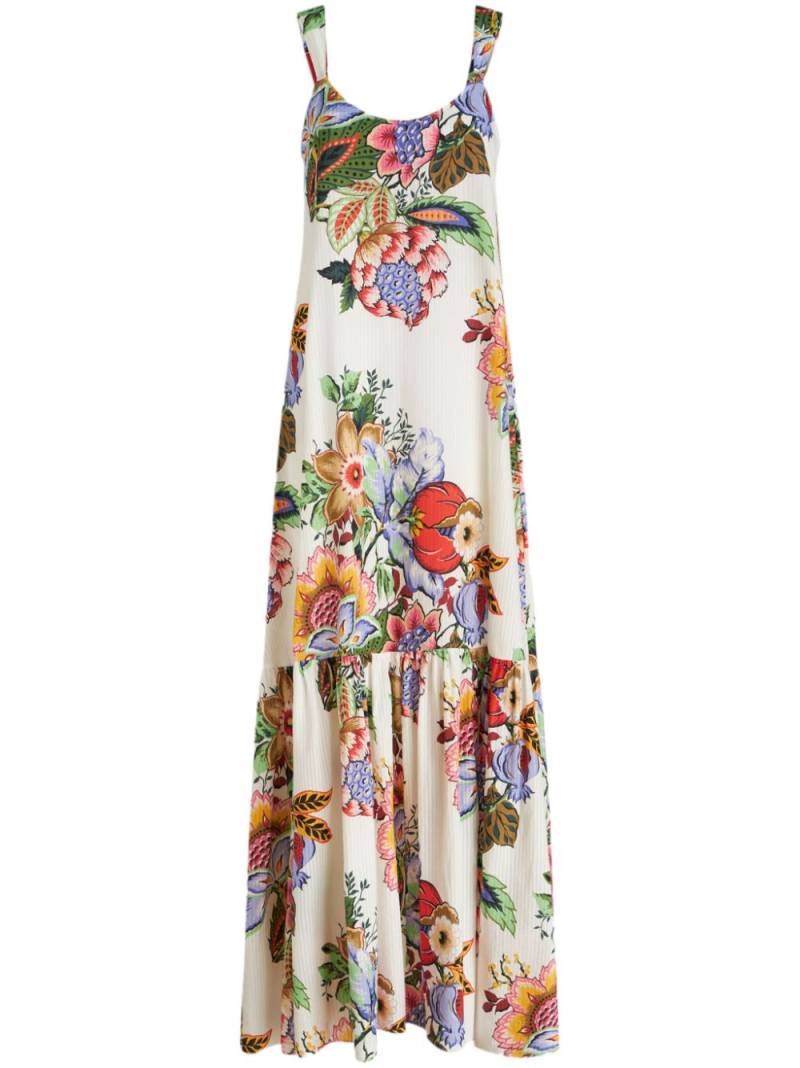 ETRO floral-print cotton blend maxi dress - Neutrals von ETRO