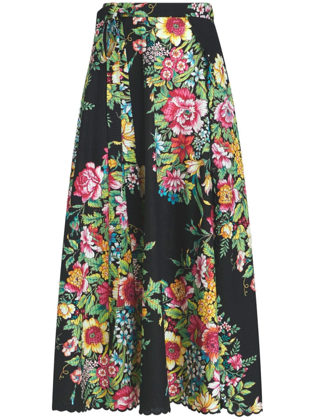 ETRO floral-print cotton-blend midi skirt - Black von ETRO