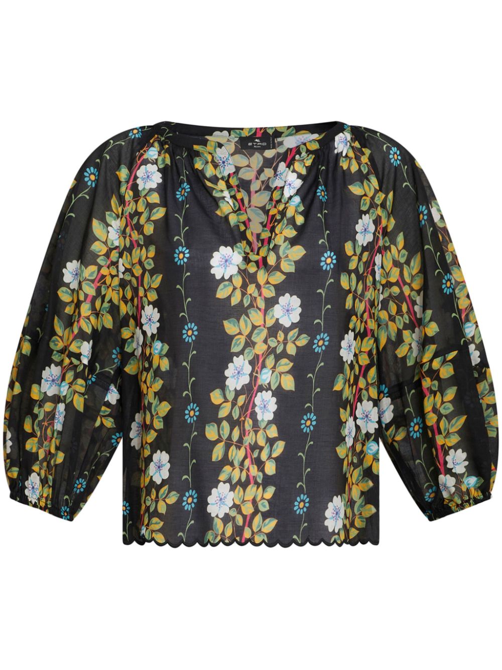 ETRO floral-print cotton blouse - Black von ETRO