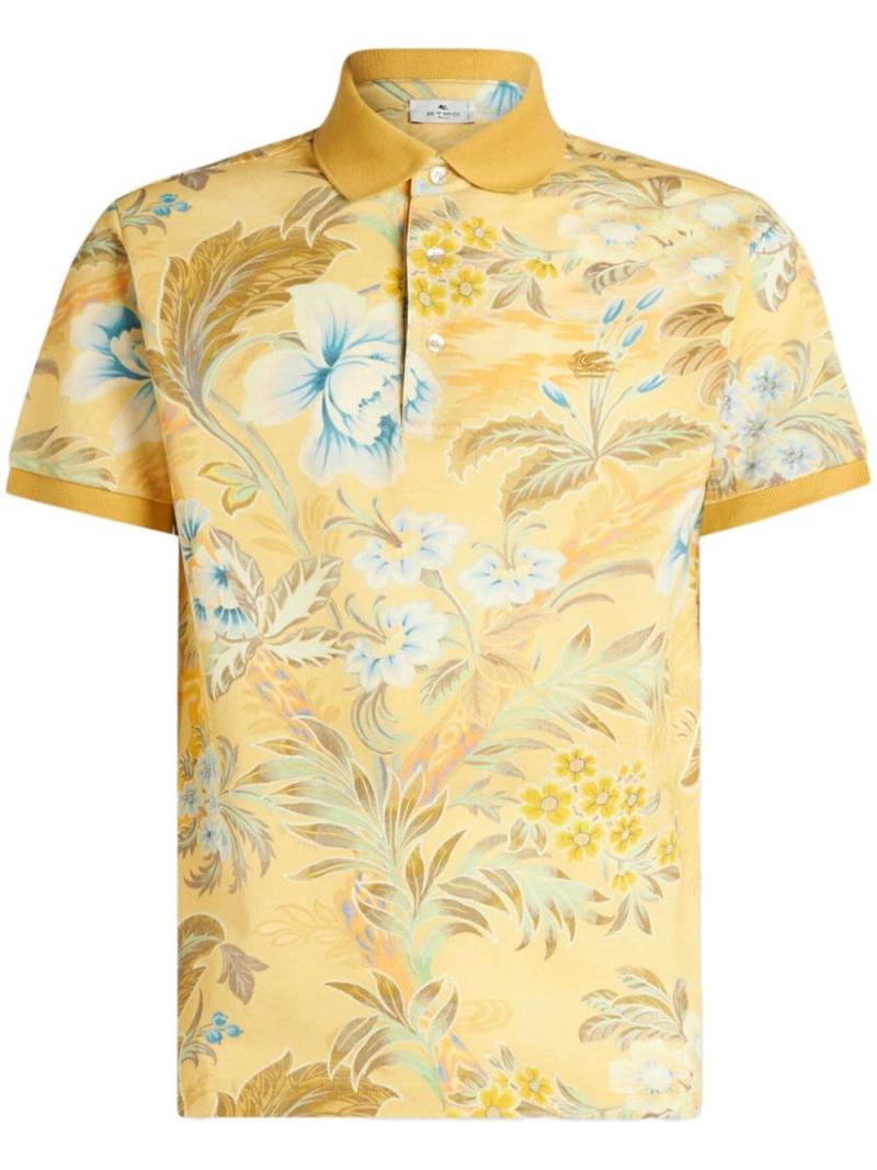 ETRO floral-print cotton polo shirt - Yellow von ETRO