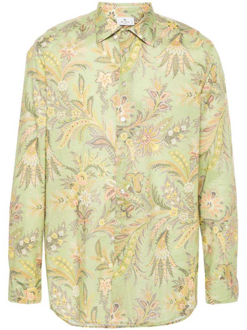 ETRO floral-print cotton shirt - Green von ETRO