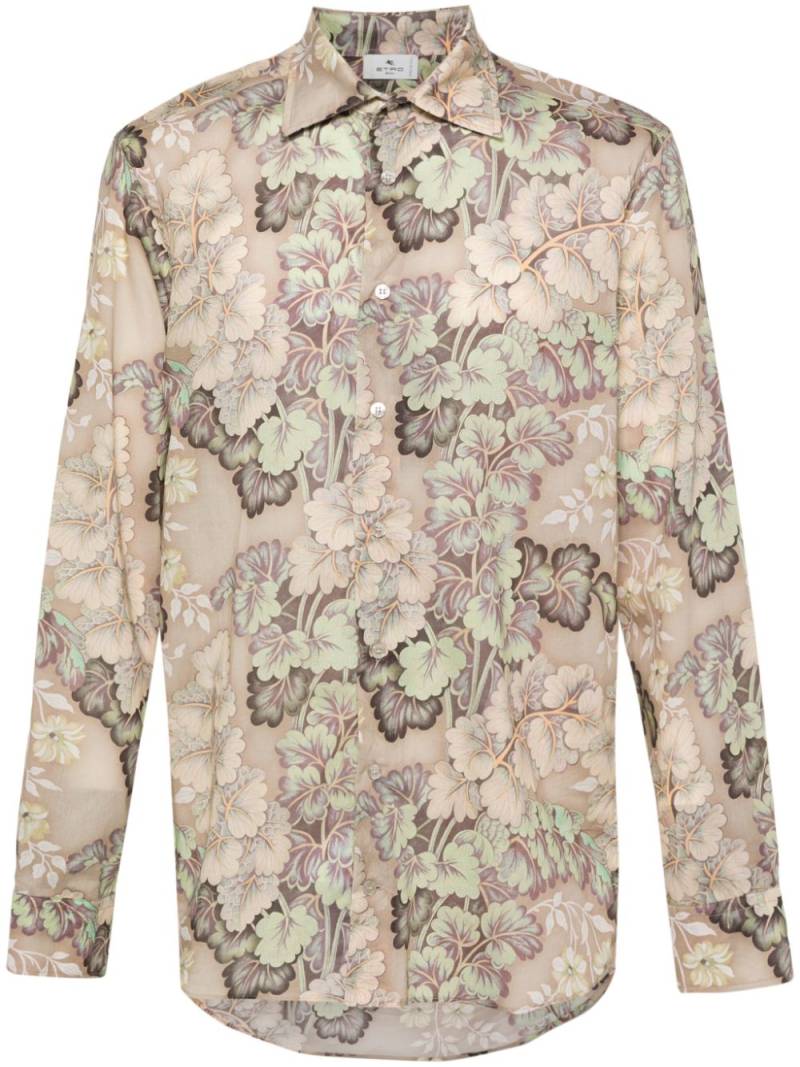 ETRO floral-print cotton shirt - Neutrals von ETRO