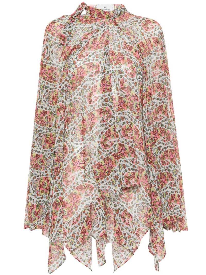 ETRO floral-print draped blouse - Pink von ETRO