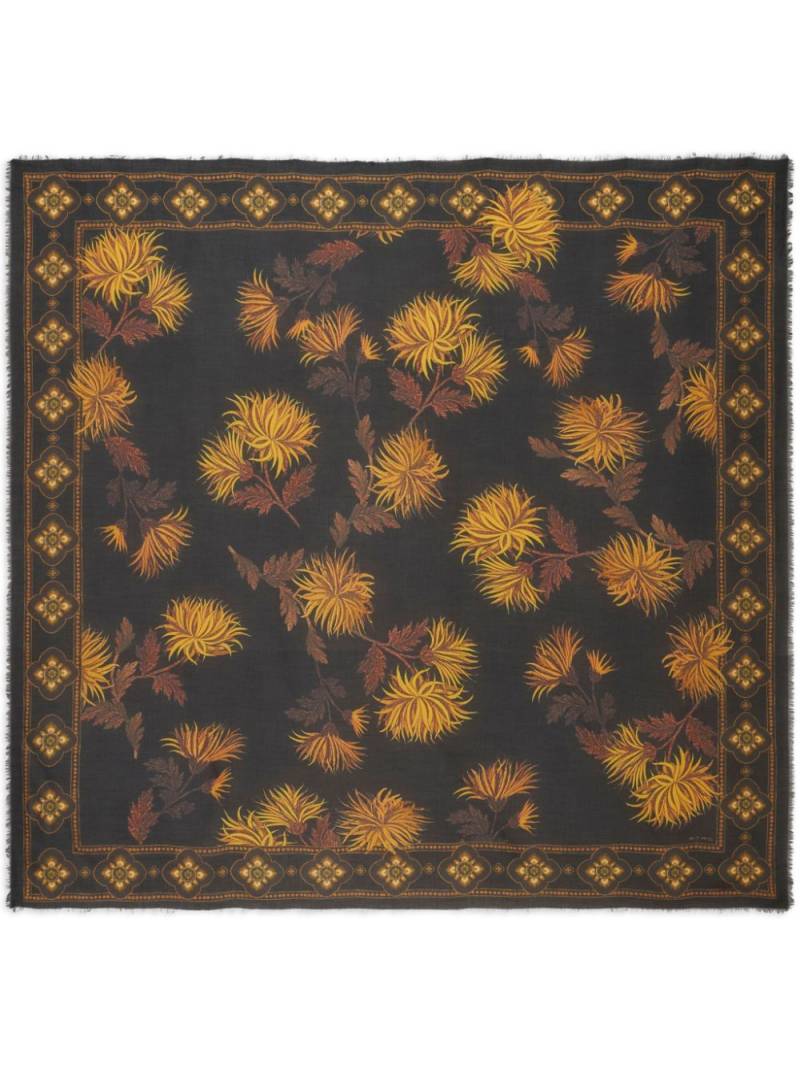 ETRO floral-print frayed scarf - Black von ETRO