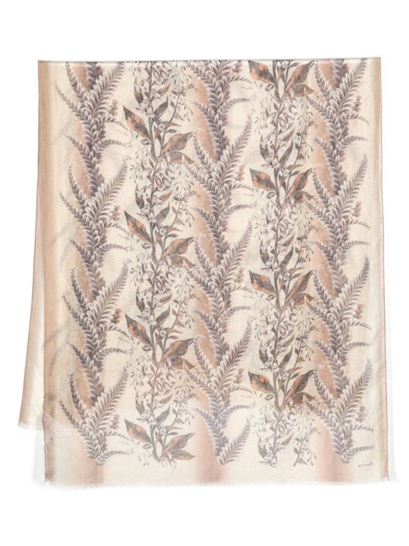 ETRO floral-print frayed scarf - Brown von ETRO