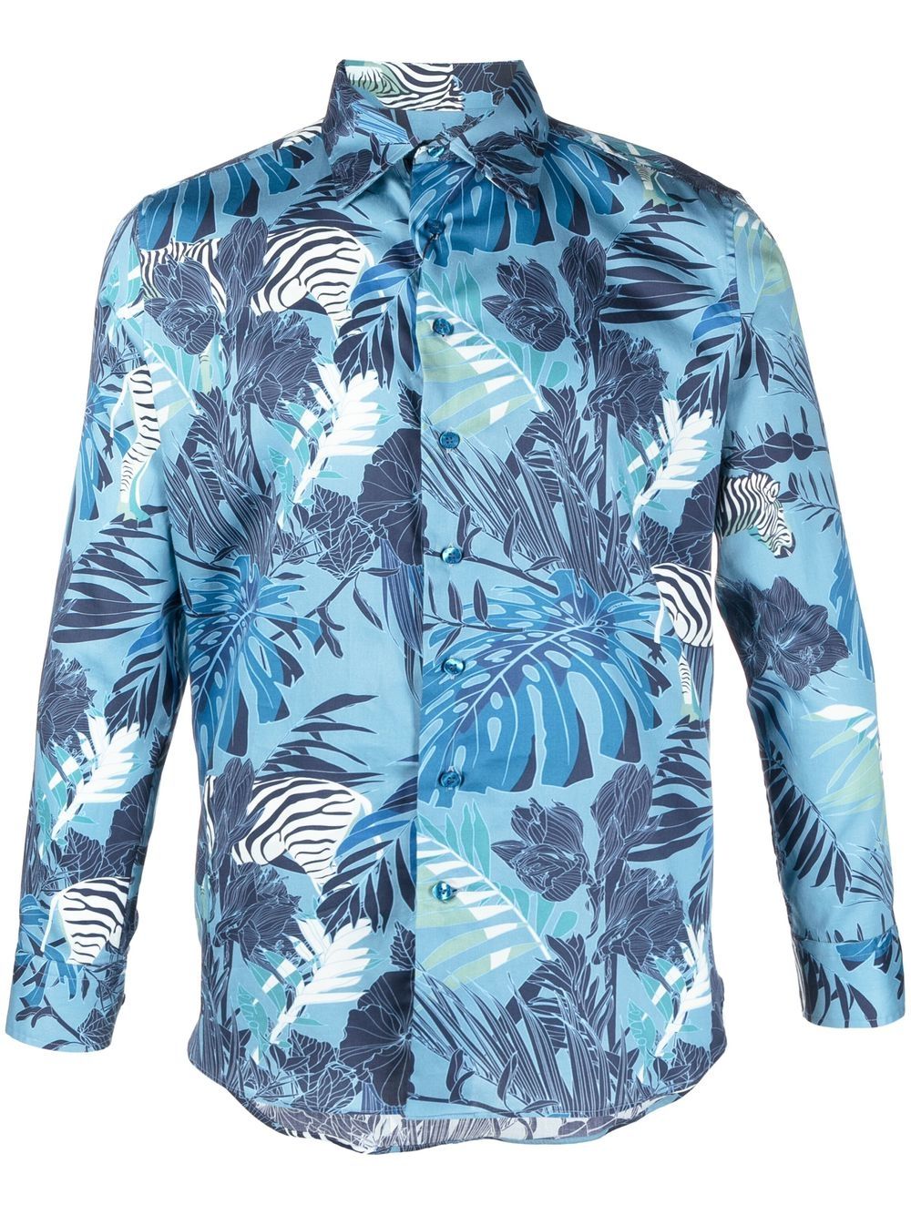 ETRO floral-print long-sleeved shirt - Blue von ETRO