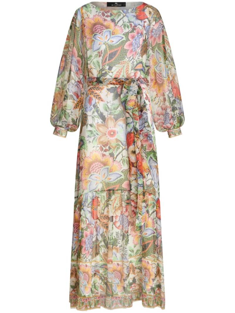 ETRO floral-print silk dress - Neutrals von ETRO