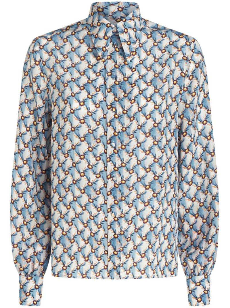 ETRO Floralia-print silk shirt - Blue von ETRO