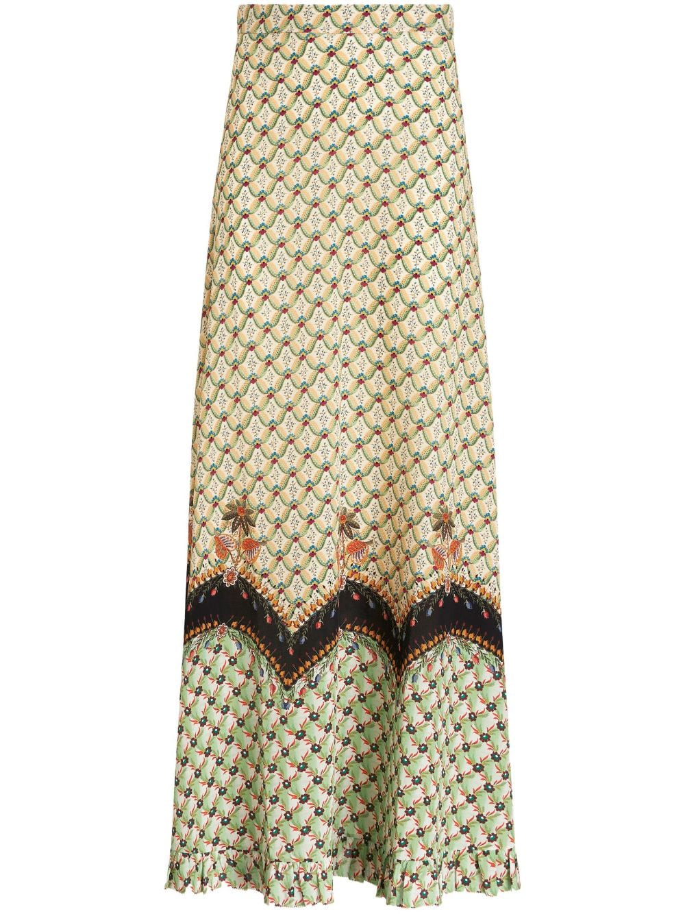 ETRO floral-print straight skirt - Neutrals von ETRO