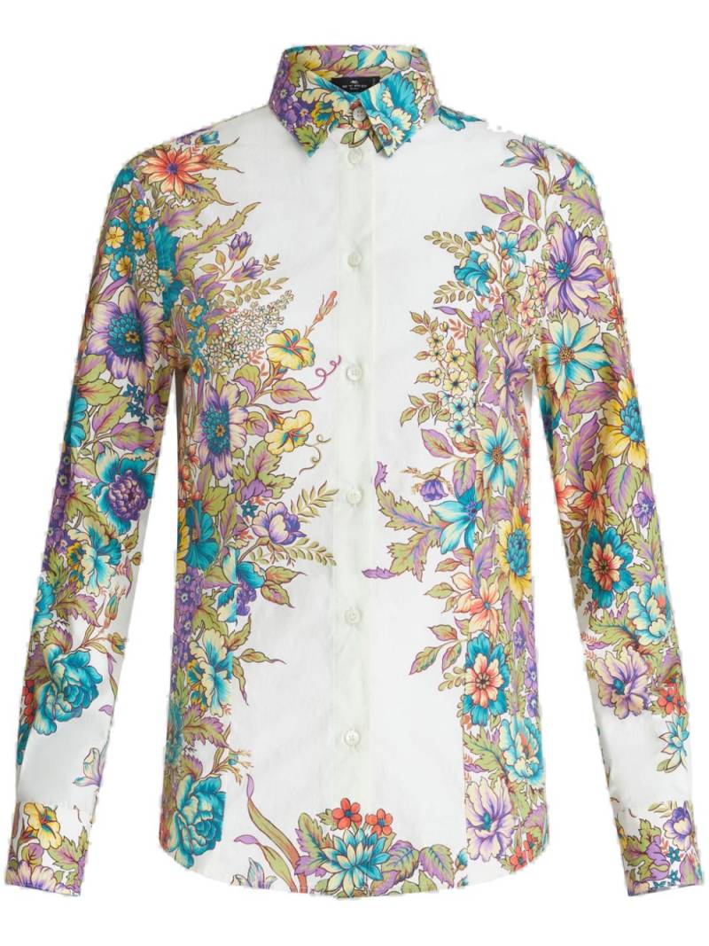 ETRO floral-print stretch-cotton shirt - White von ETRO