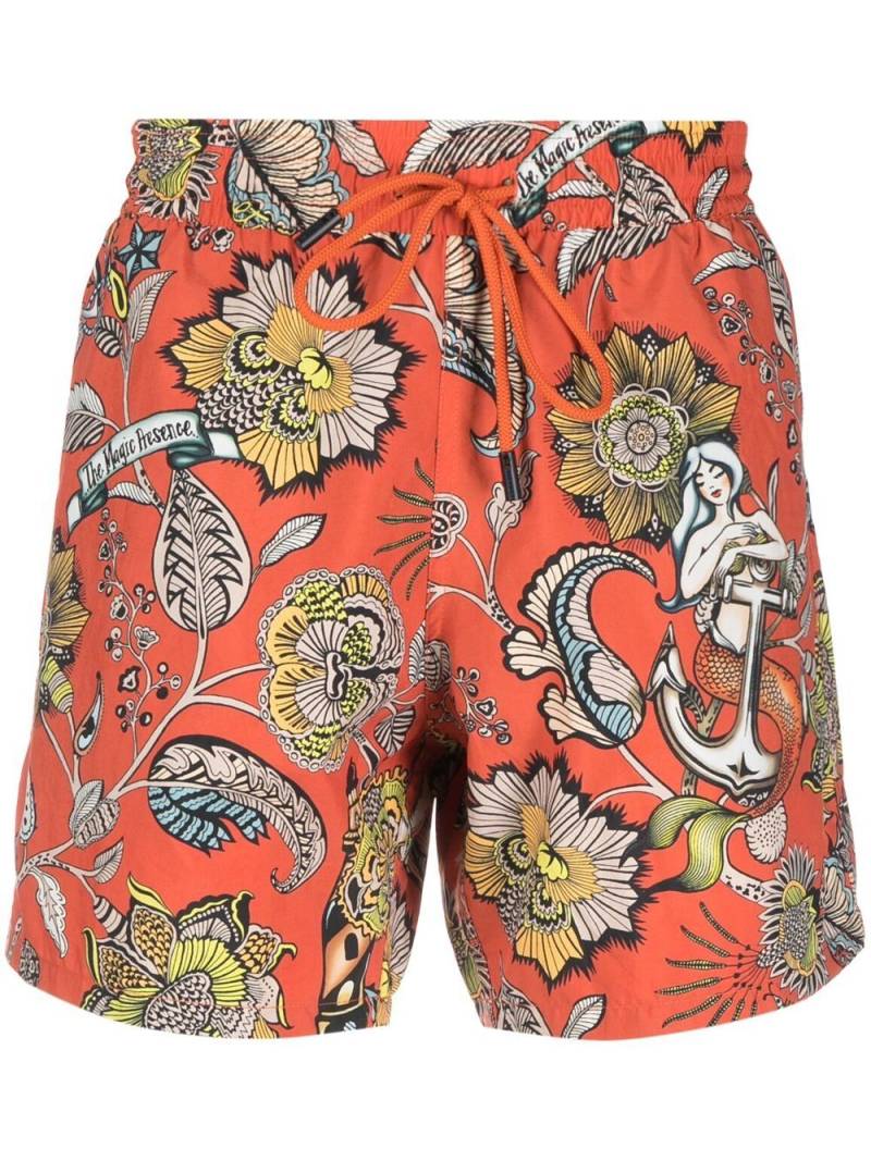 ETRO floral-print swim shorts - Orange von ETRO