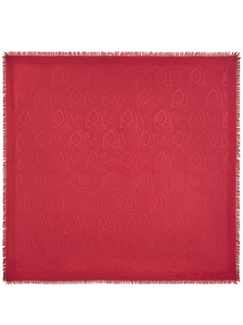 ETRO frayed paisley-jacquard shawl - Red von ETRO