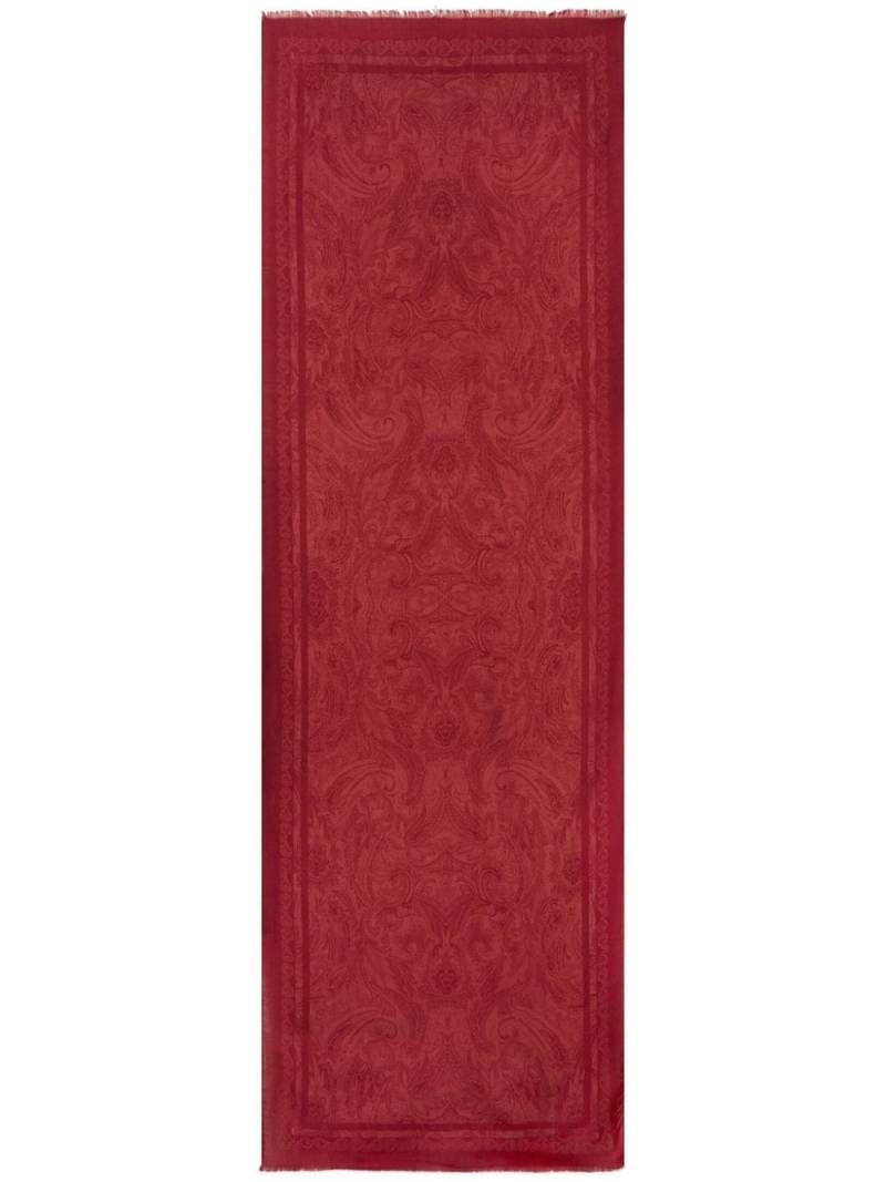 ETRO frayed paisley-print scarf - Red von ETRO