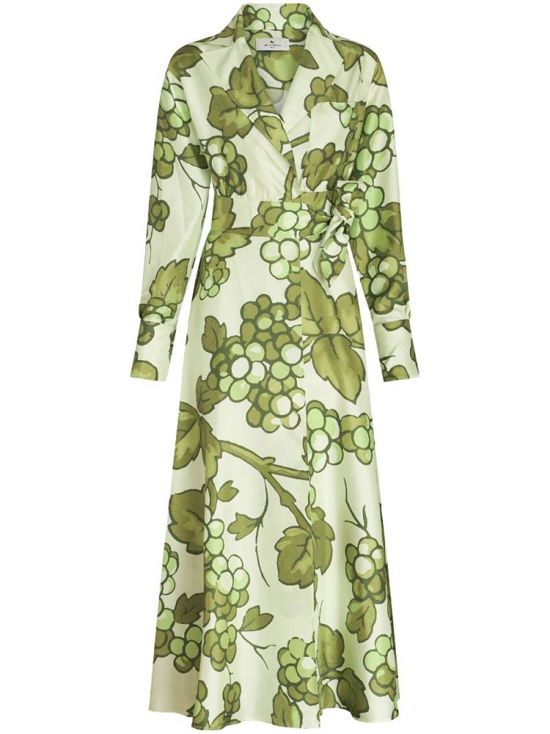 ETRO fruit-print silk dress - Green von ETRO