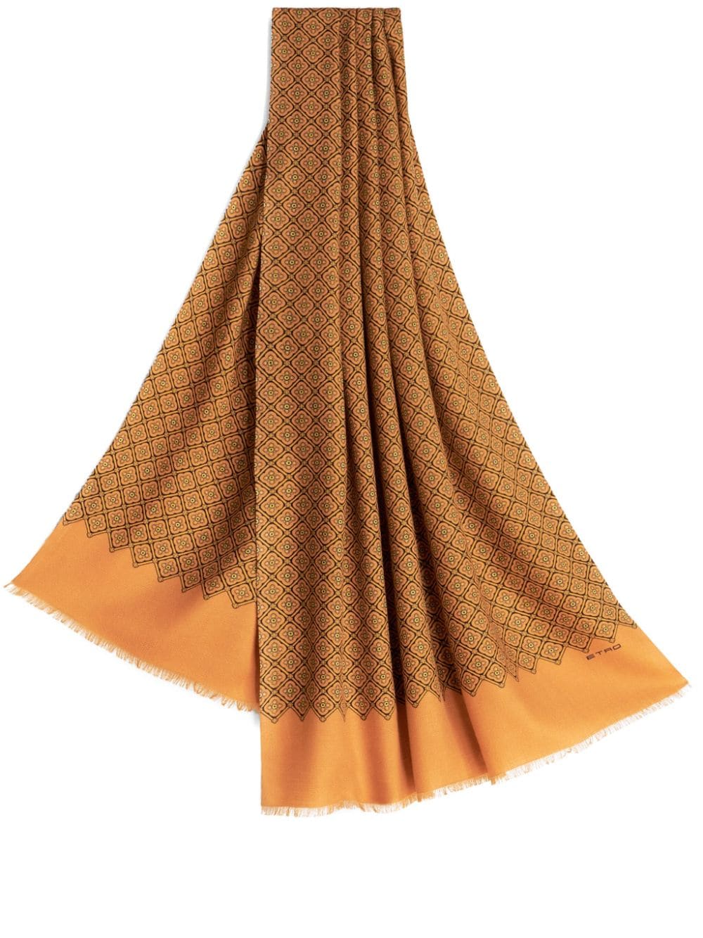 ETRO geometric floral-print cashmere scarf - Yellow von ETRO