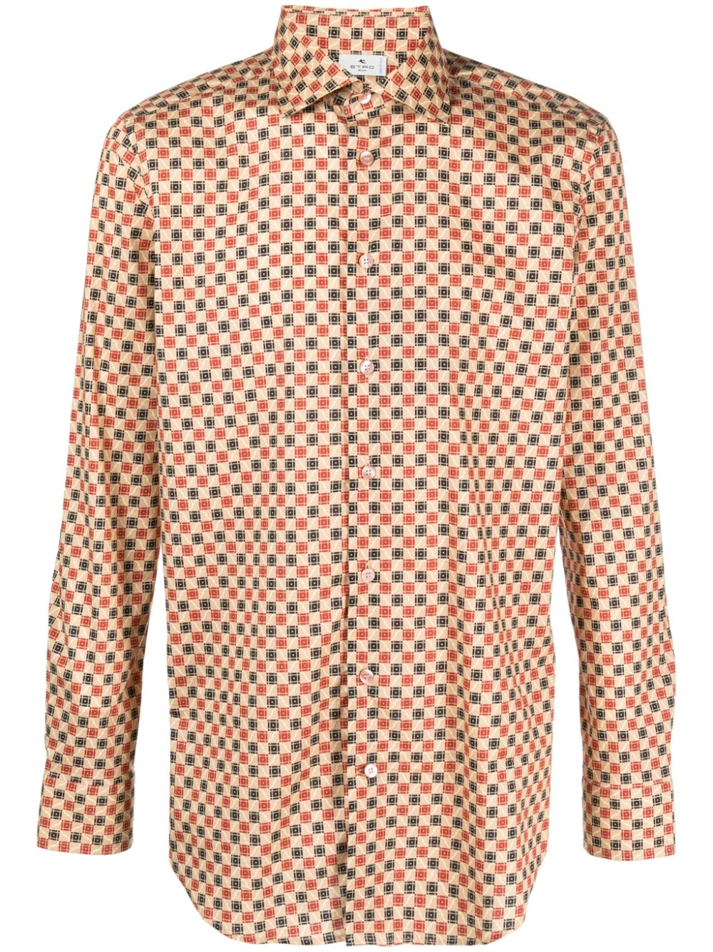 ETRO geometric-pattern slim-cut shirt - Neutrals von ETRO