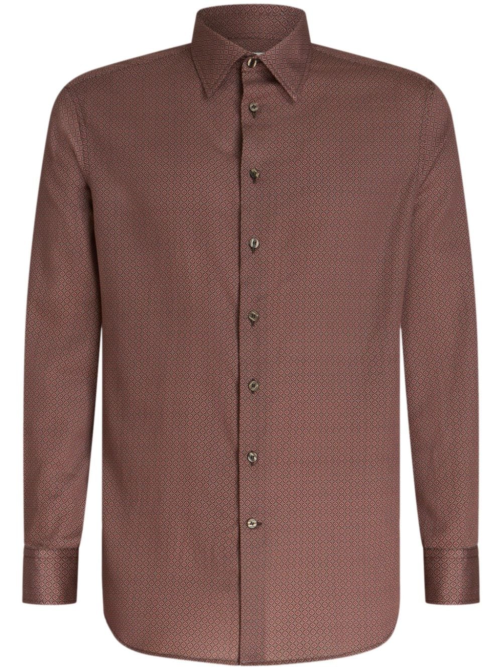 ETRO geometric-print cotton shirt - Red von ETRO