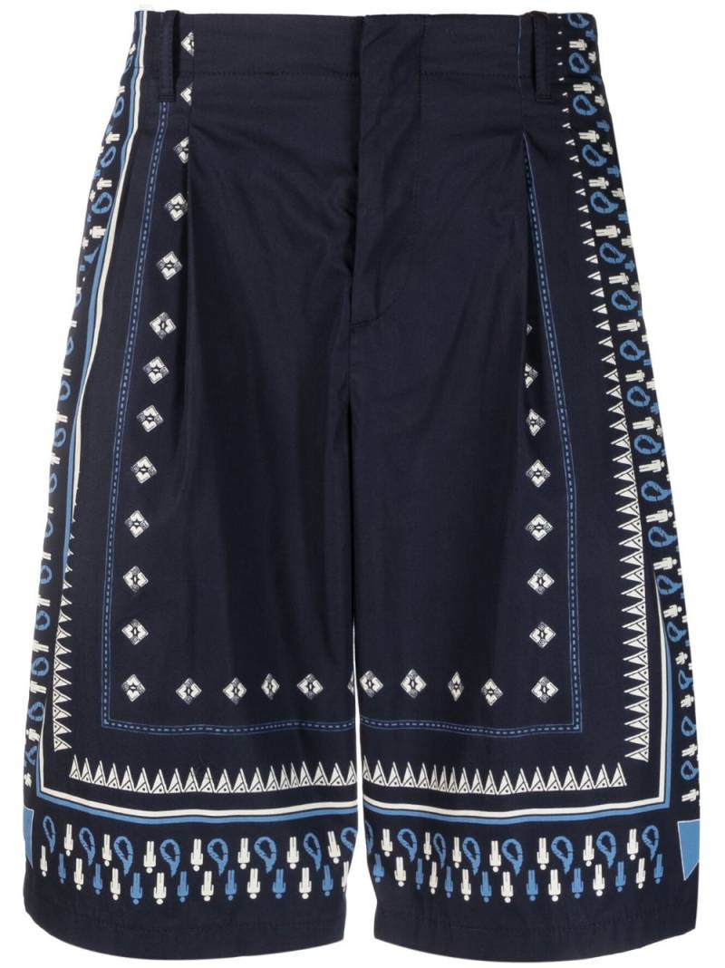 ETRO geometric-print tailored shorts - Blue von ETRO