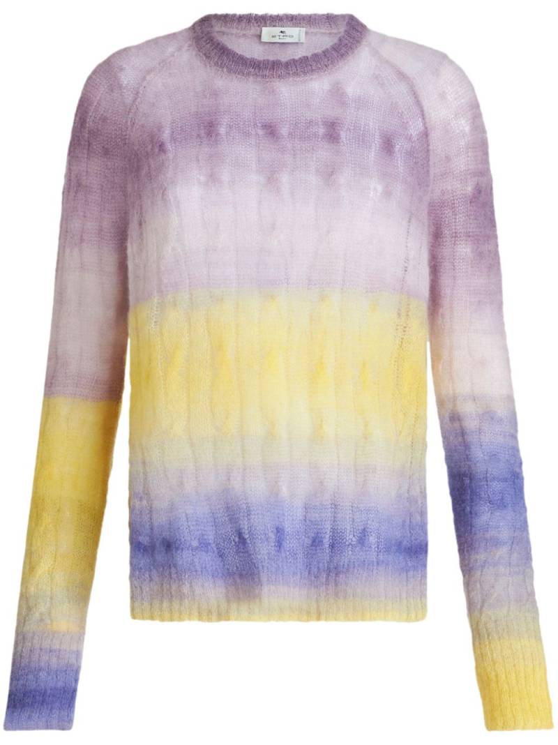 ETRO gradient-effect cable-knit jumper - Purple von ETRO