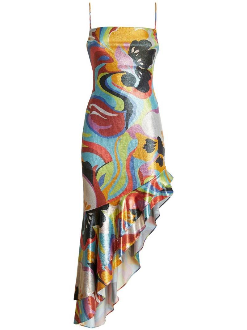 ETRO graphic-print asymmetric-hem dress - Multicolour von ETRO