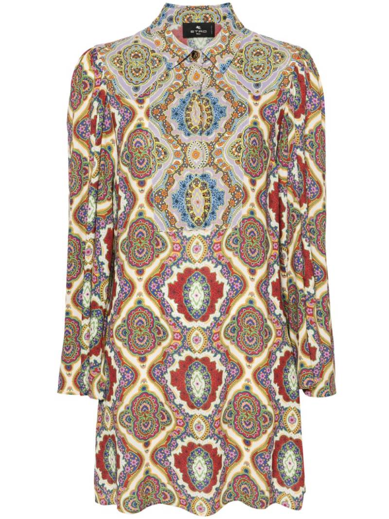 ETRO graphic-print cady shirtdress - Purple von ETRO