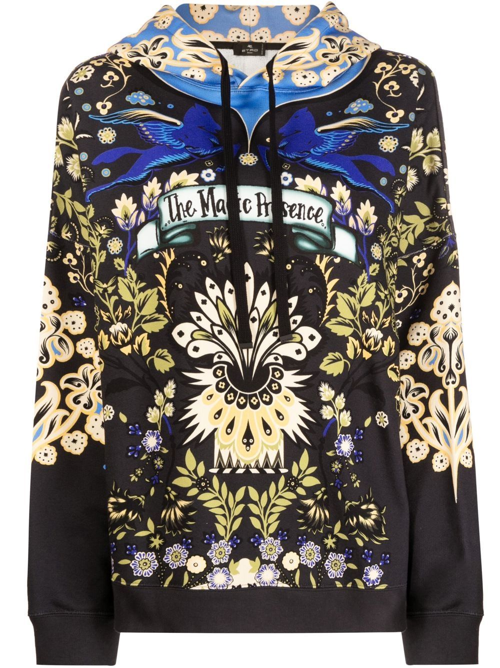 ETRO graphic-print cotton hoodie - Black von ETRO