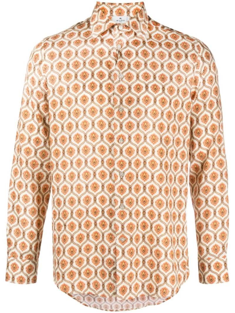 ETRO graphic-print cotton shirt - Neutrals von ETRO