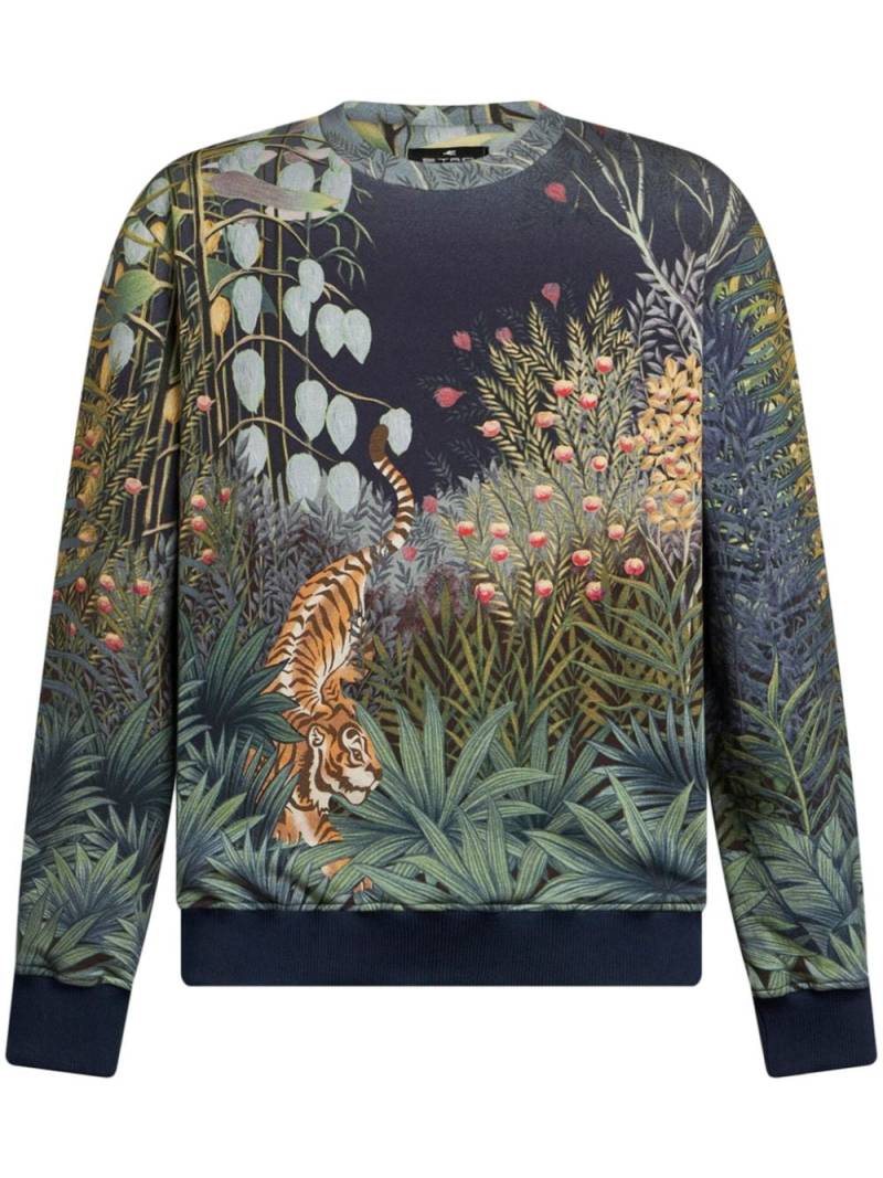 ETRO graphic-print crew-neck sweatshirt - Blue von ETRO