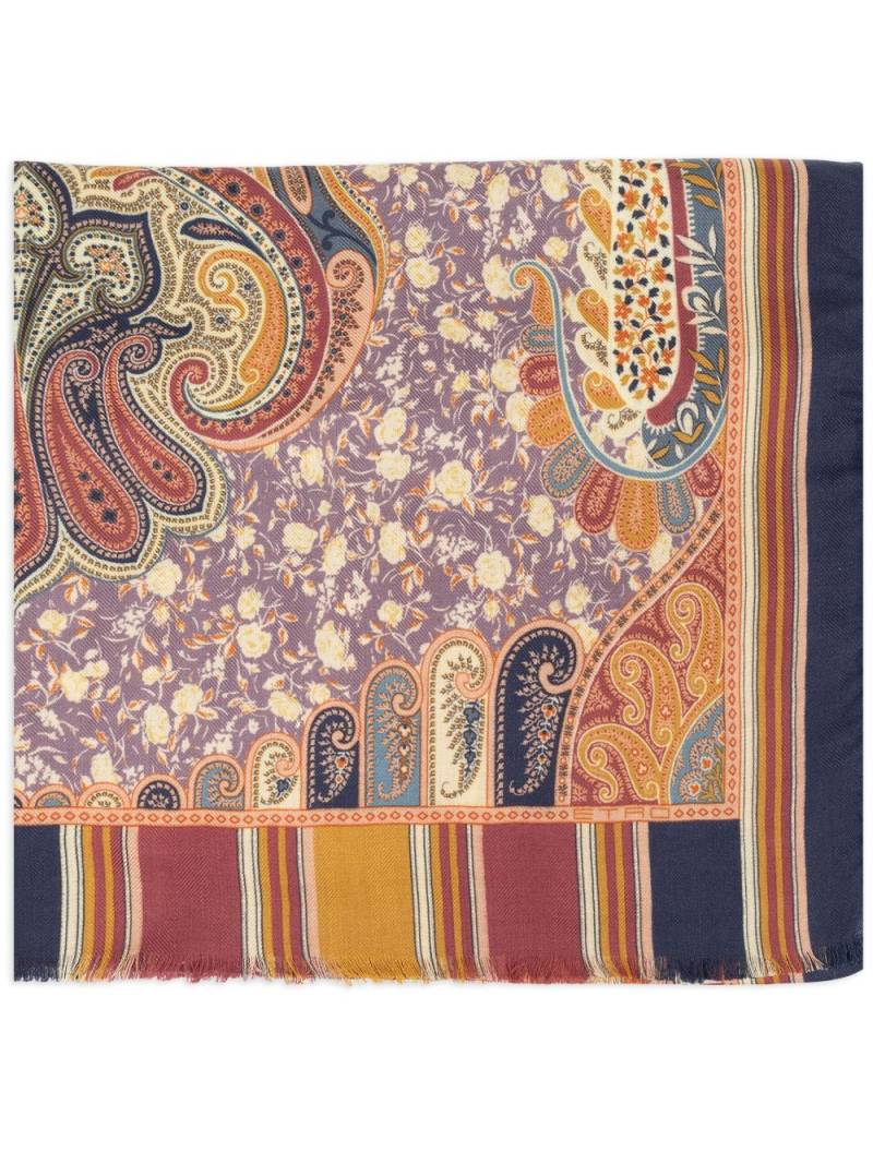 ETRO graphic-print frayed scarf - Yellow von ETRO