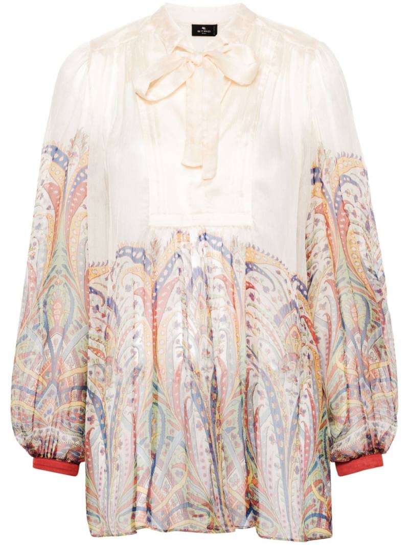 ETRO graphic-print silk blouse - Neutrals von ETRO