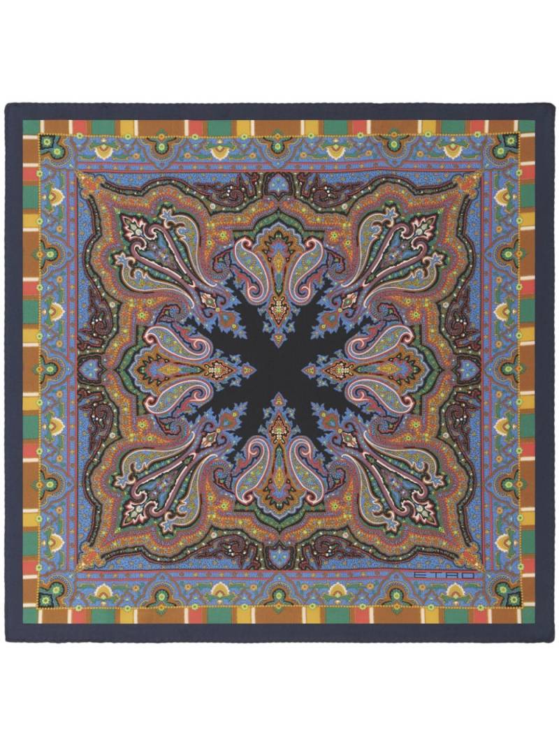 ETRO paisley-print silk pocket square - Blue von ETRO