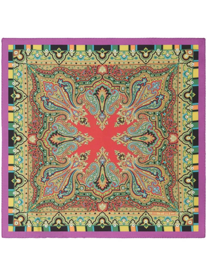 ETRO graphic-print silk pocket square - Yellow von ETRO