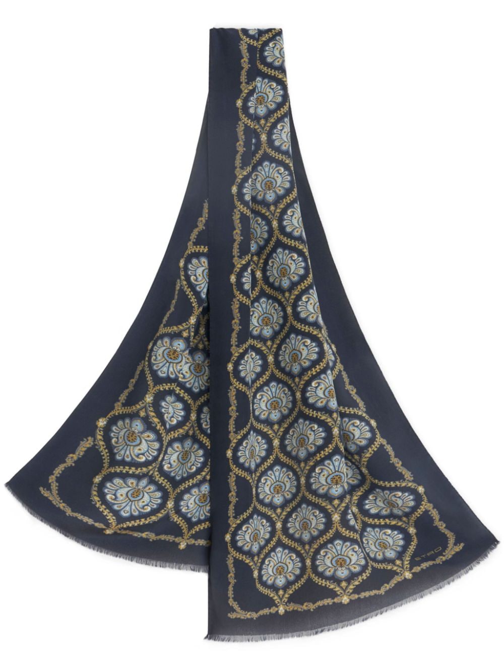 ETRO graphic-print silk scarf - Blue von ETRO