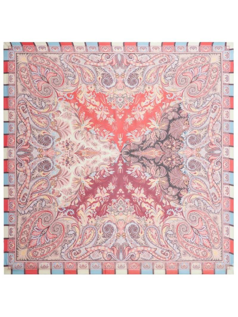 ETRO graphic-print silk scarf - Blue von ETRO