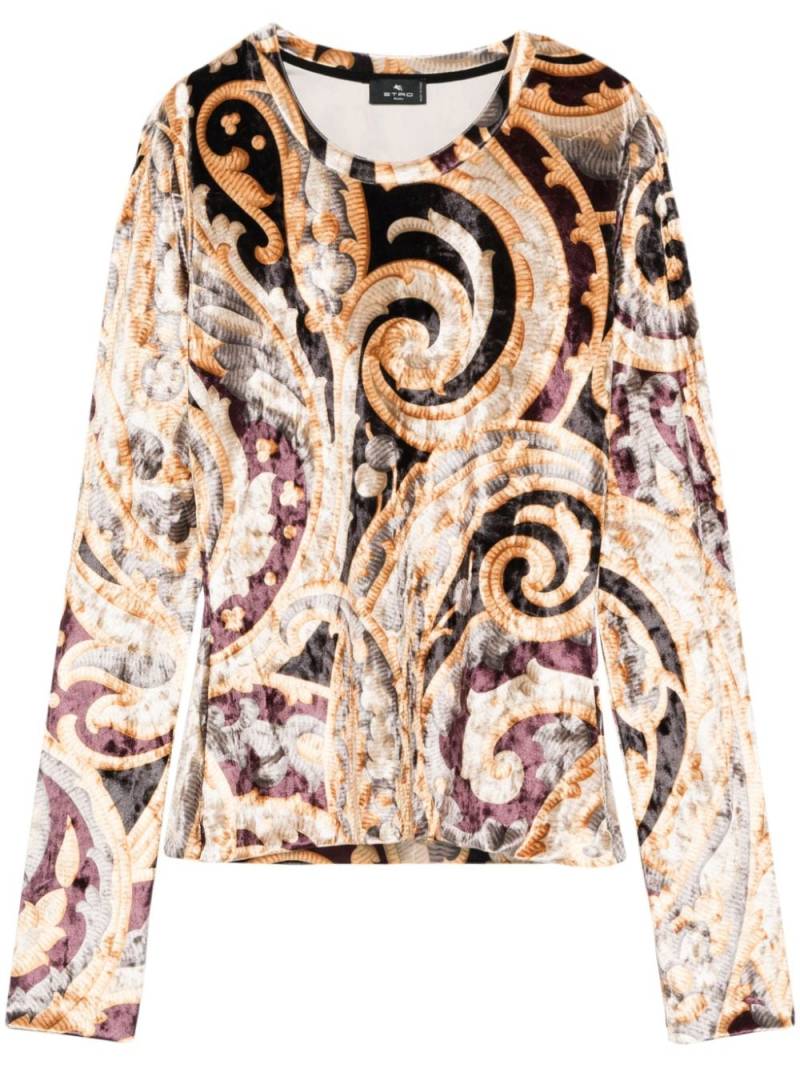 ETRO graphic-print top - Gold von ETRO