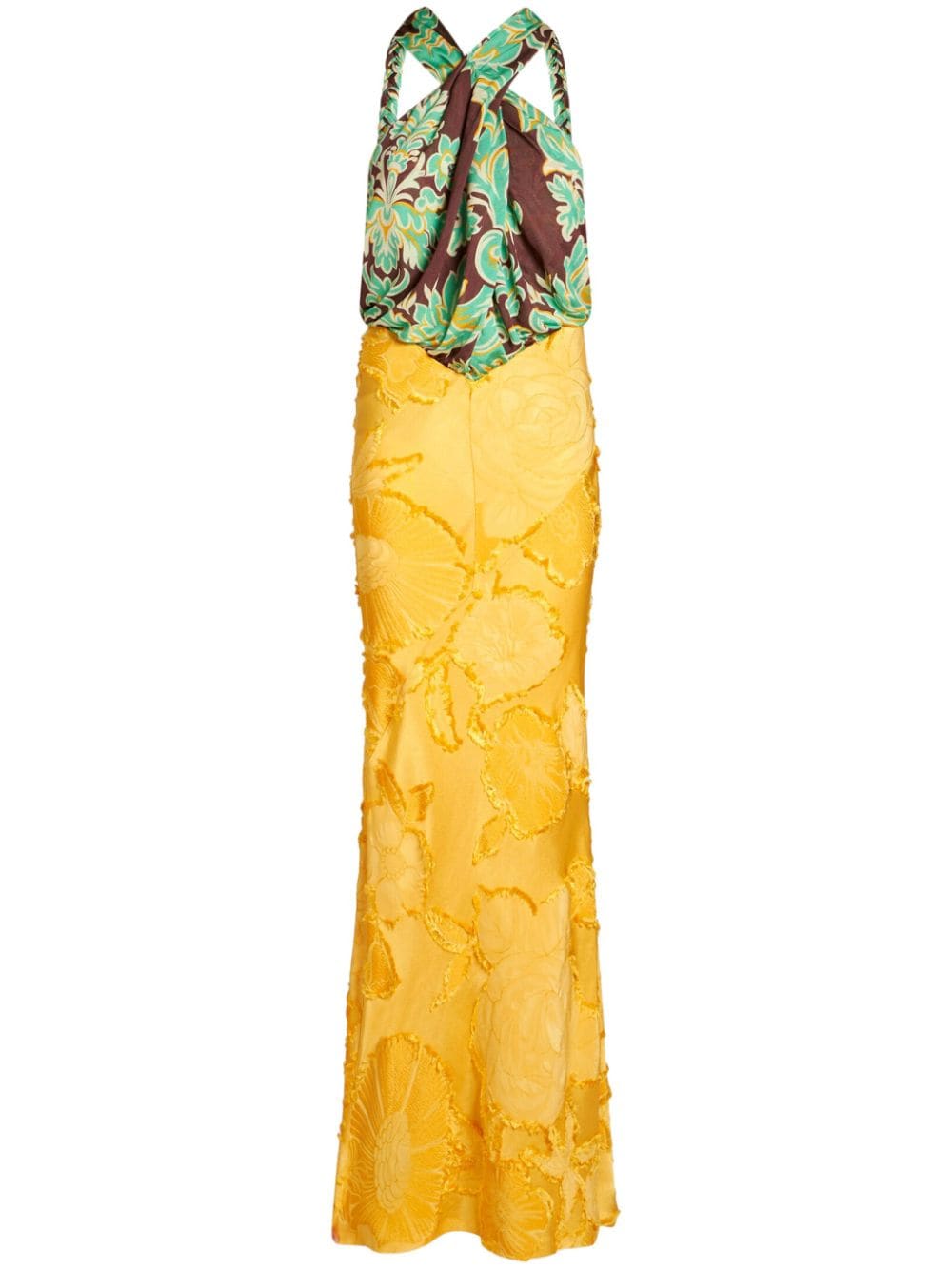 ETRO halterneck floral-jacquard dress - Yellow von ETRO