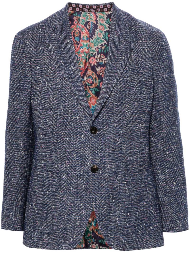 ETRO herringbone blazer - Blue von ETRO