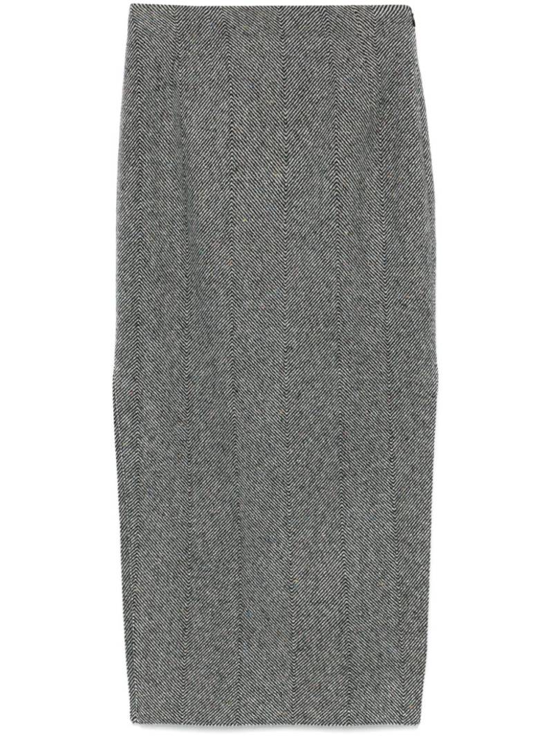 ETRO herringbone midi skirt - White von ETRO