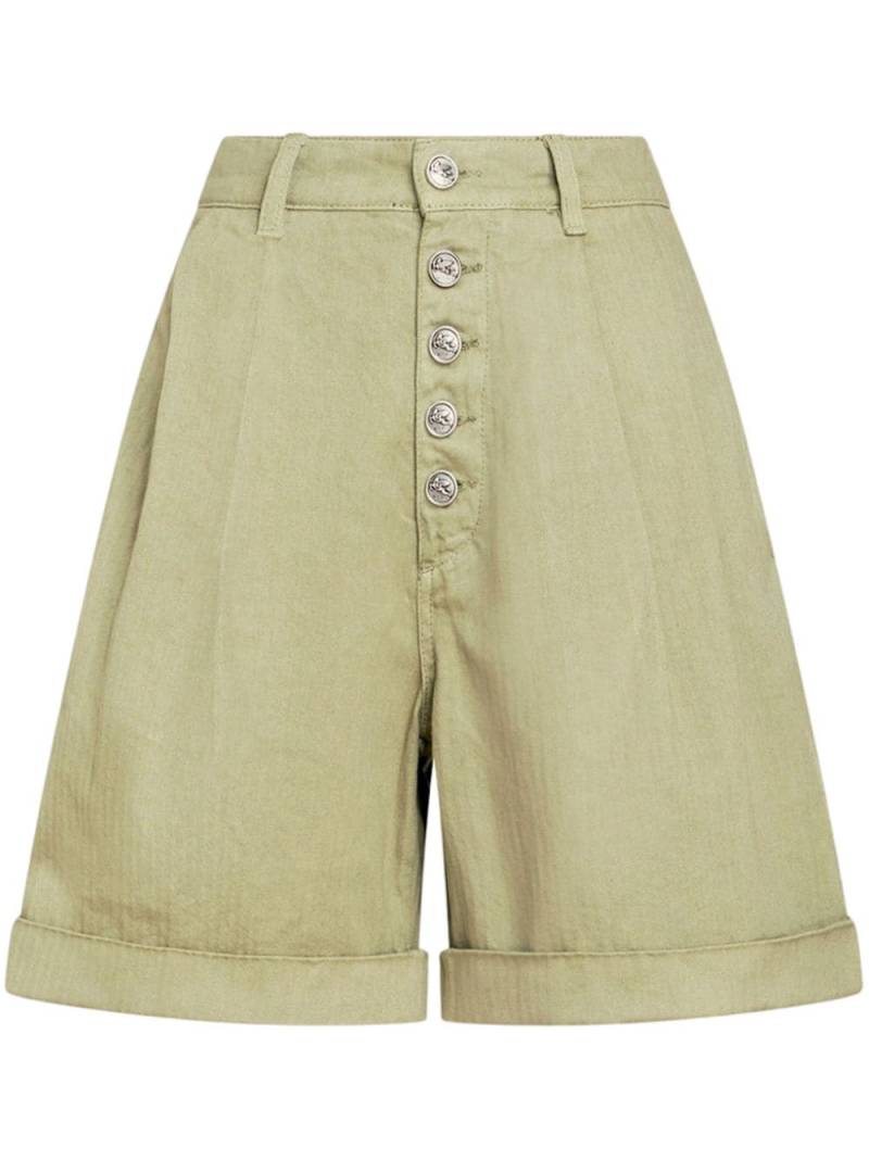 ETRO herringbone-pattern cotton bermuda shorts - Green von ETRO