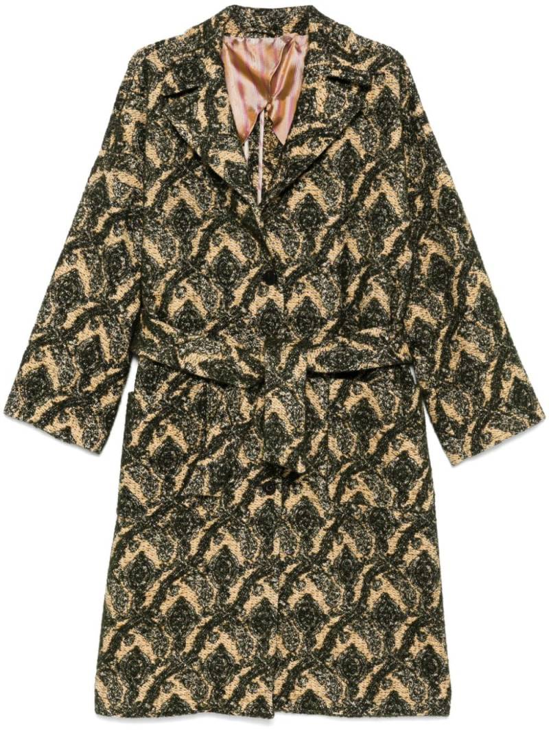 ETRO jacquard belted coat - Yellow von ETRO