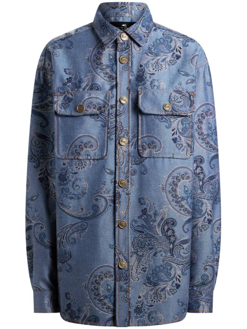 ETRO jacquard denim overshirt - Blue von ETRO