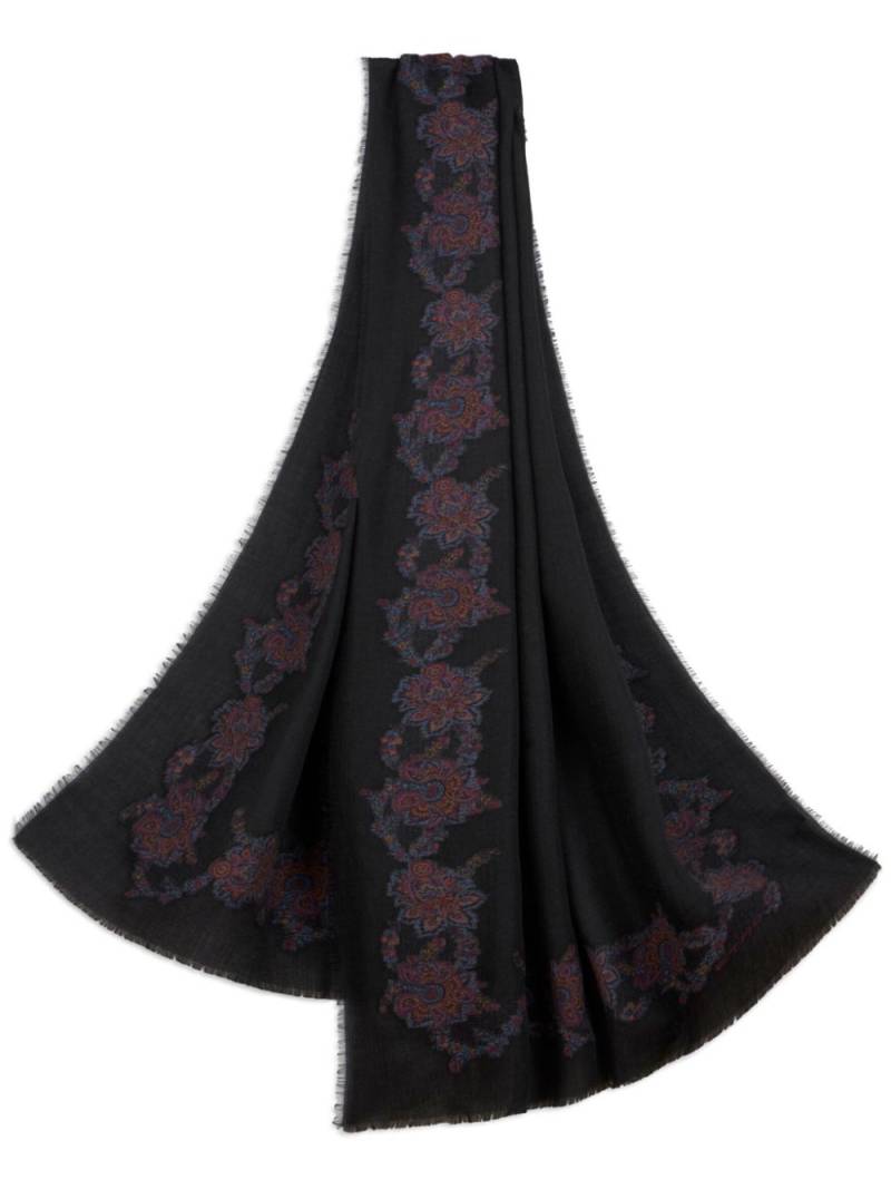 ETRO jacquard paisley-print fringed scarf - Black von ETRO