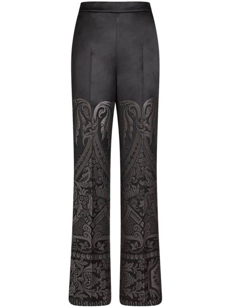 ETRO jacquard silk palazzo trousers - Black von ETRO