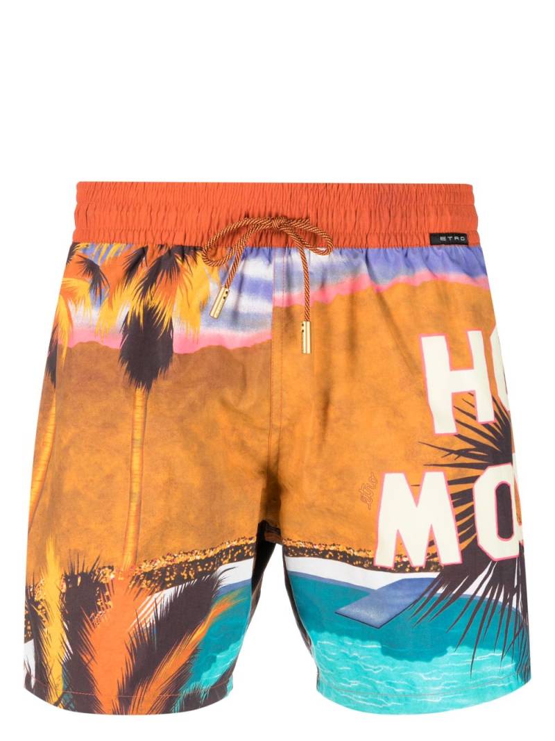 ETRO landscape-print swim shorts - Orange von ETRO